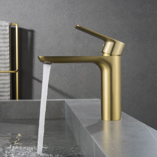 Robinet de baignoire indépendant Lisandro – Sortie d'eau en cascade – Nickel brossé