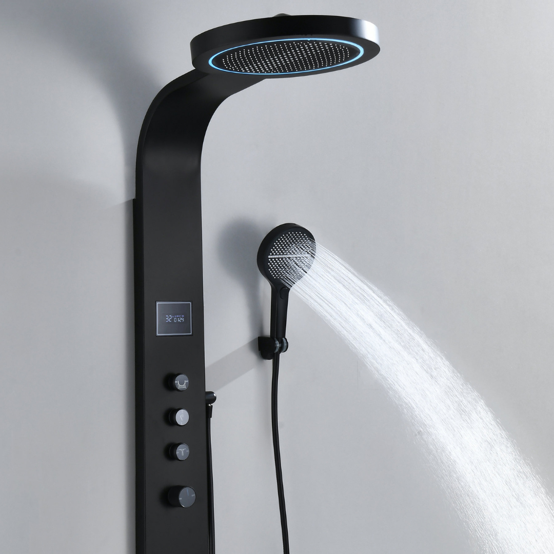 Robinet de baignoire indépendant Lisandro – Sortie d'eau en cascade – Nickel brossé