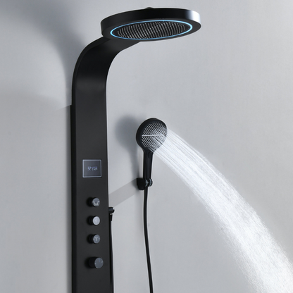 Robinet de baignoire indépendant Lisandro – Sortie d'eau en cascade – Nickel brossé