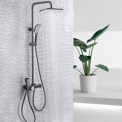 Thermostatische opbouw regendoucheset- Angelo - Gunmetal grey