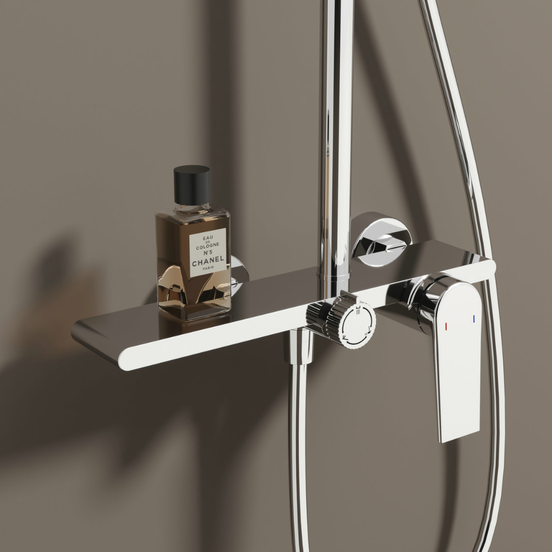 Robinet de baignoire indépendant Lisandro – Sortie d'eau en cascade – Nickel brossé