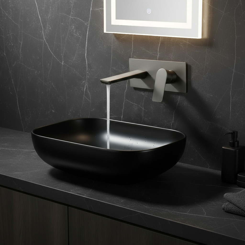 Inbouw wastafelkraan Silvio – Gunmetal grey - 25 × 10 × 20 cm