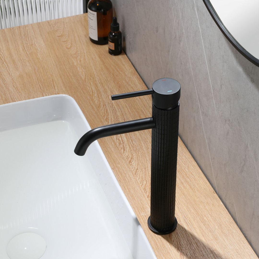 Robinet de lavabo haut Angelica - Noir mat