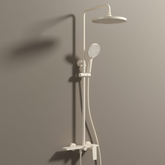 Robinet de baignoire indépendant Lisandro – Sortie d'eau en cascade – Nickel brossé