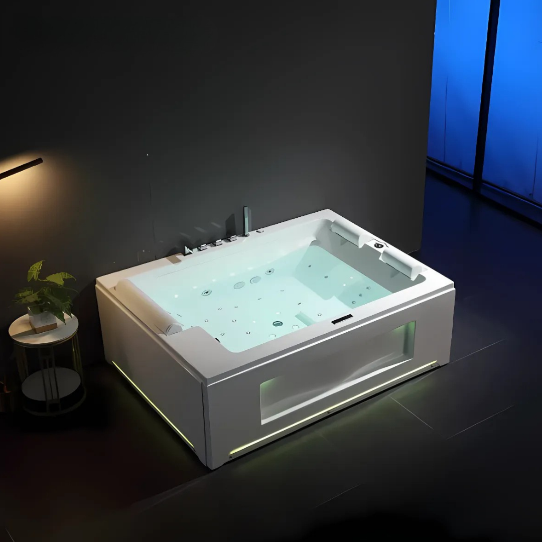 Opbouw Massagebad – Valencia – Glans Blanc – 190x142x65 cm