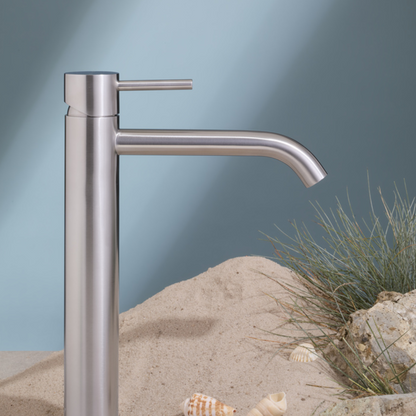 Hoge wastafelkraan Capri - 1-Gats - Brushed nickel