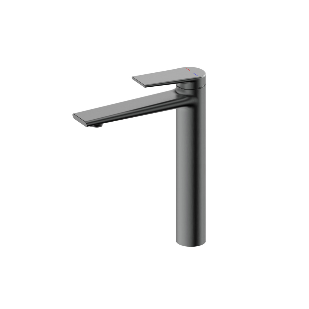 Robinet de baignoire indépendant Lisandro – Sortie d'eau en cascade – Nickel brossé