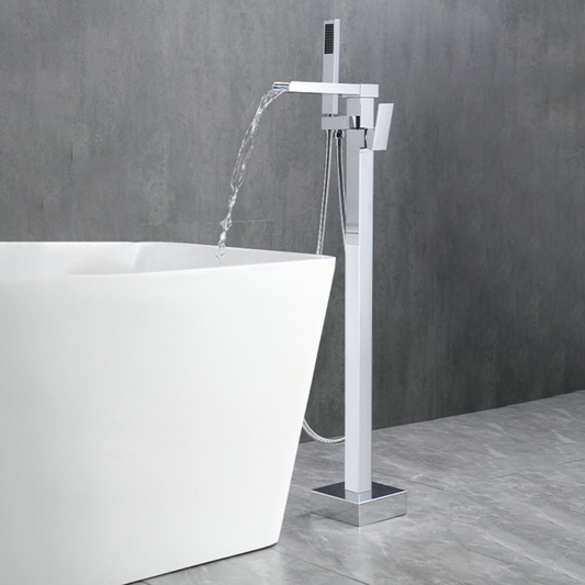Robinet de baignoire indépendant Lisandro – Sortie d'eau en cascade – Chrome