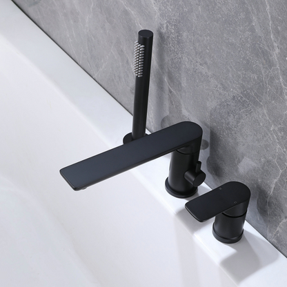 Robinet de baignoire indépendant Lisandro – Sortie d'eau en cascade – Nickel brossé