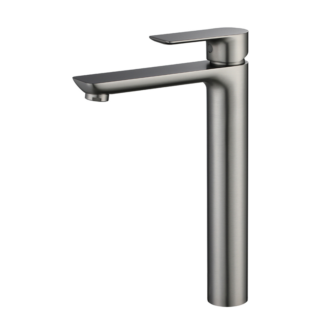 Robinet de baignoire indépendant Lisandro – Sortie d'eau en cascade – Nickel brossé