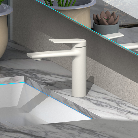 Robinet de baignoire indépendant Lisandro – Sortie d'eau en cascade – Nickel brossé