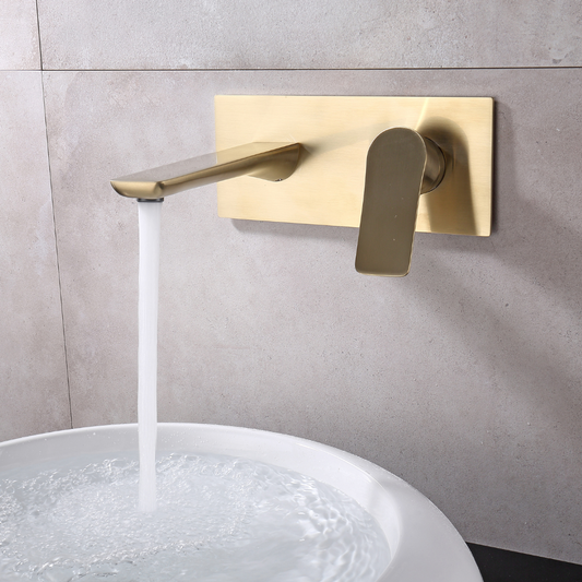 Robinet de baignoire indépendant Lisandro – Sortie d'eau en cascade – Nickel brossé