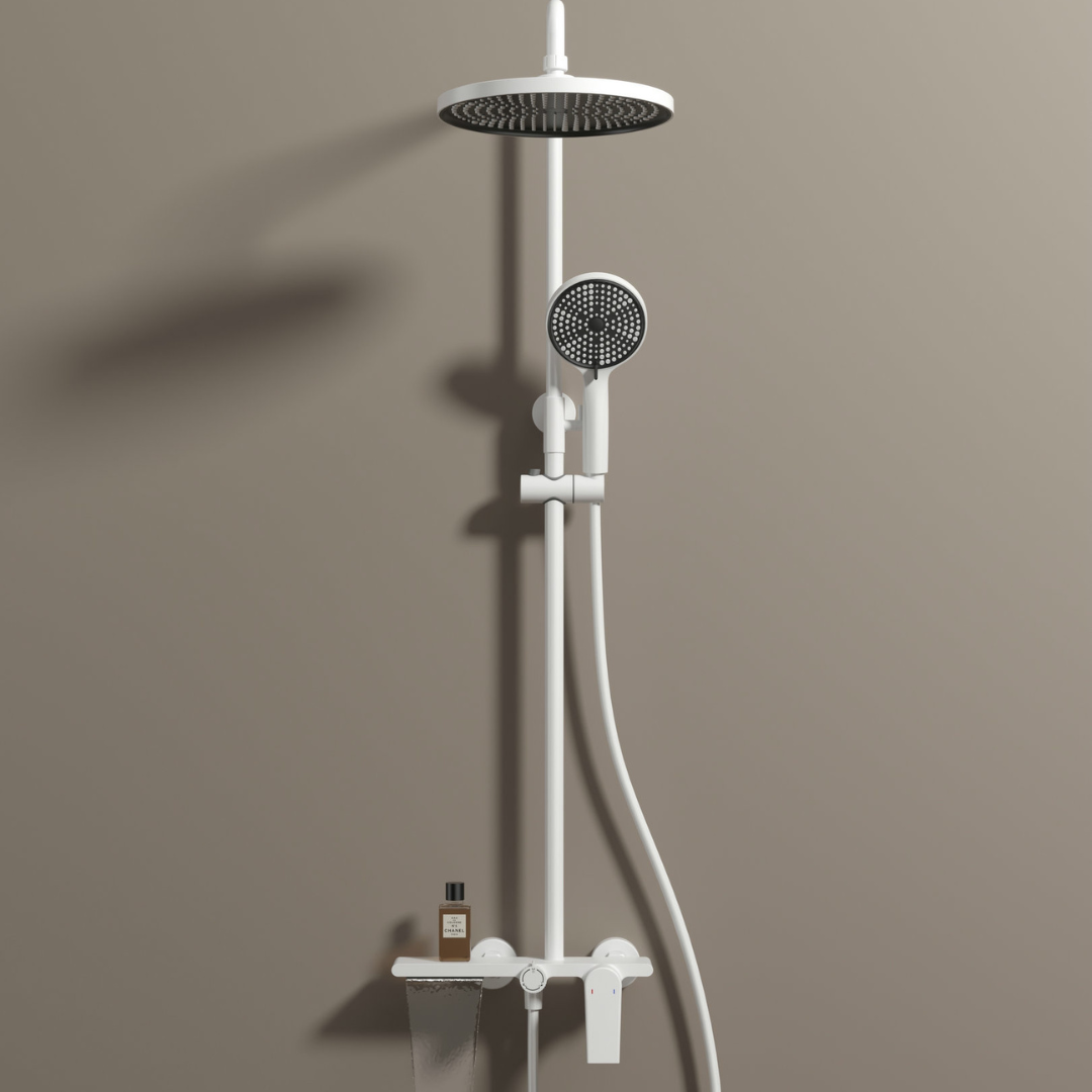 Robinet de baignoire indépendant Lisandro – Sortie d'eau en cascade – Nickel brossé