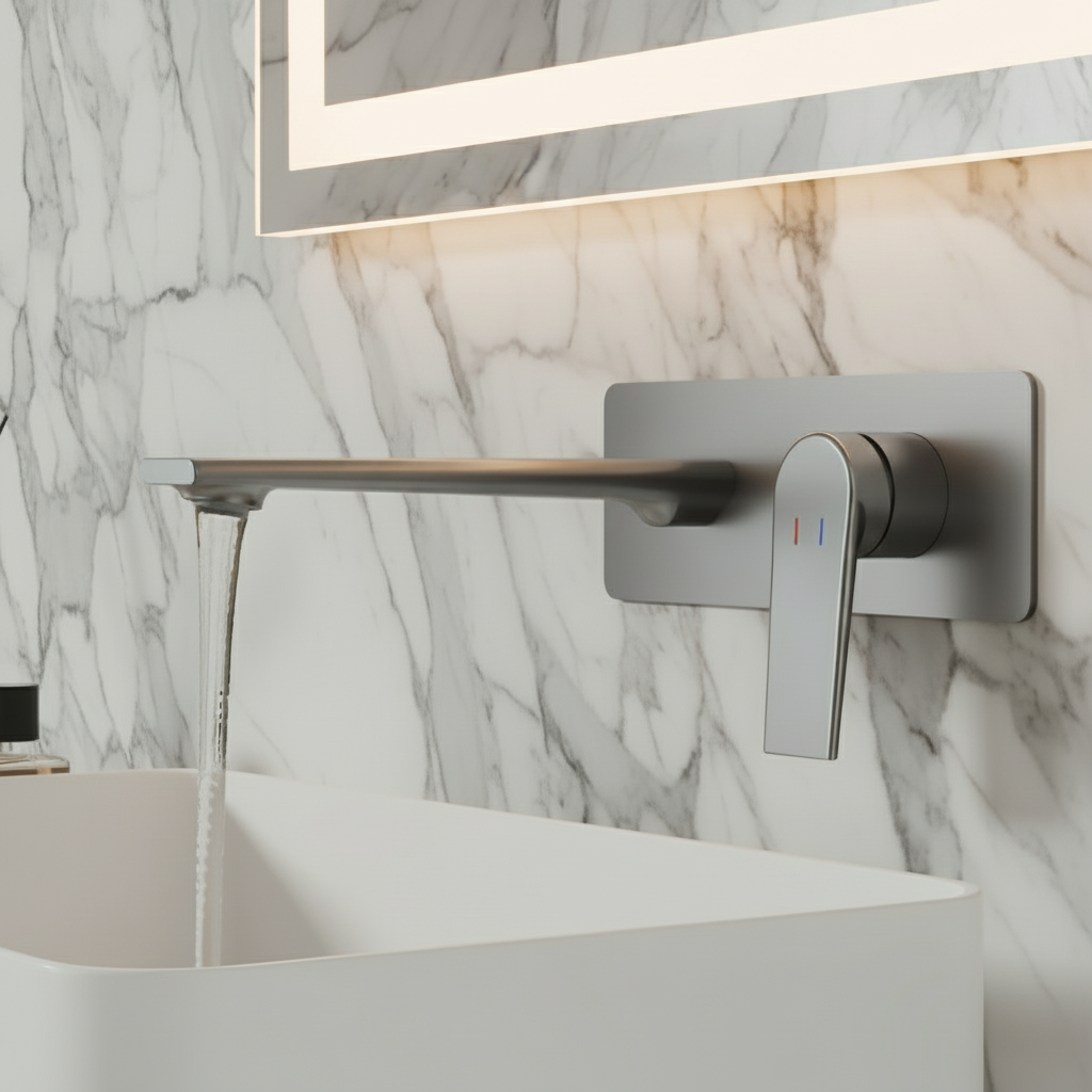 Inbouw wastafelkraan Diego  – Gunmetal grey - 22,5 × 11 × 20 cm