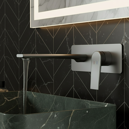 Inbouw wastafelkraan Diego  – Gunmetal grey - 22,5 × 11 × 20 cm