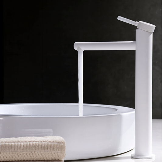 Hoge wastafelkraan Taylor - Mat wit