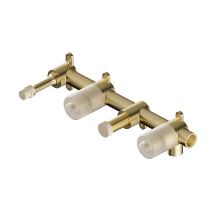 Inbouw badmengkraan Sorrento - Carrara - Staafhanddouche en uitloop - Zonder achterplaat - Brushed bronze