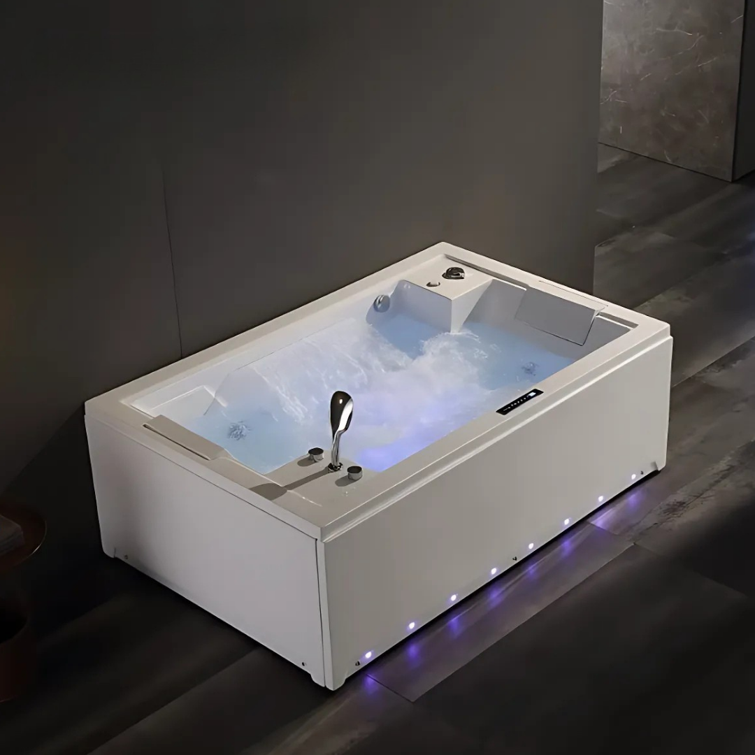 Opbouw Massagebad – Emerson – Glans Blanc – 185x122x67 cm