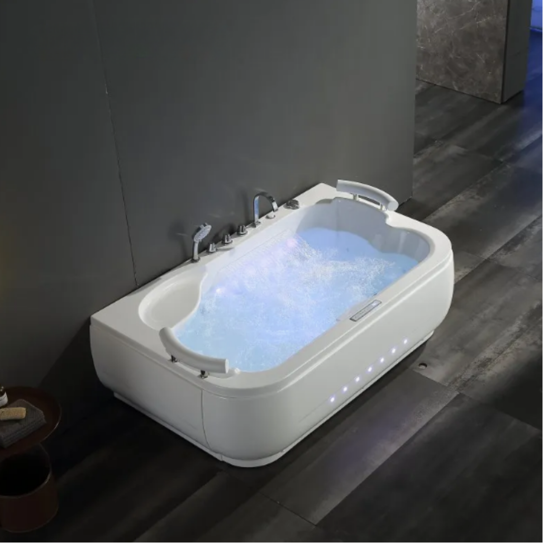 Opbouw Massagebad – Verona – Glans Blanc – 180x113x68 cm