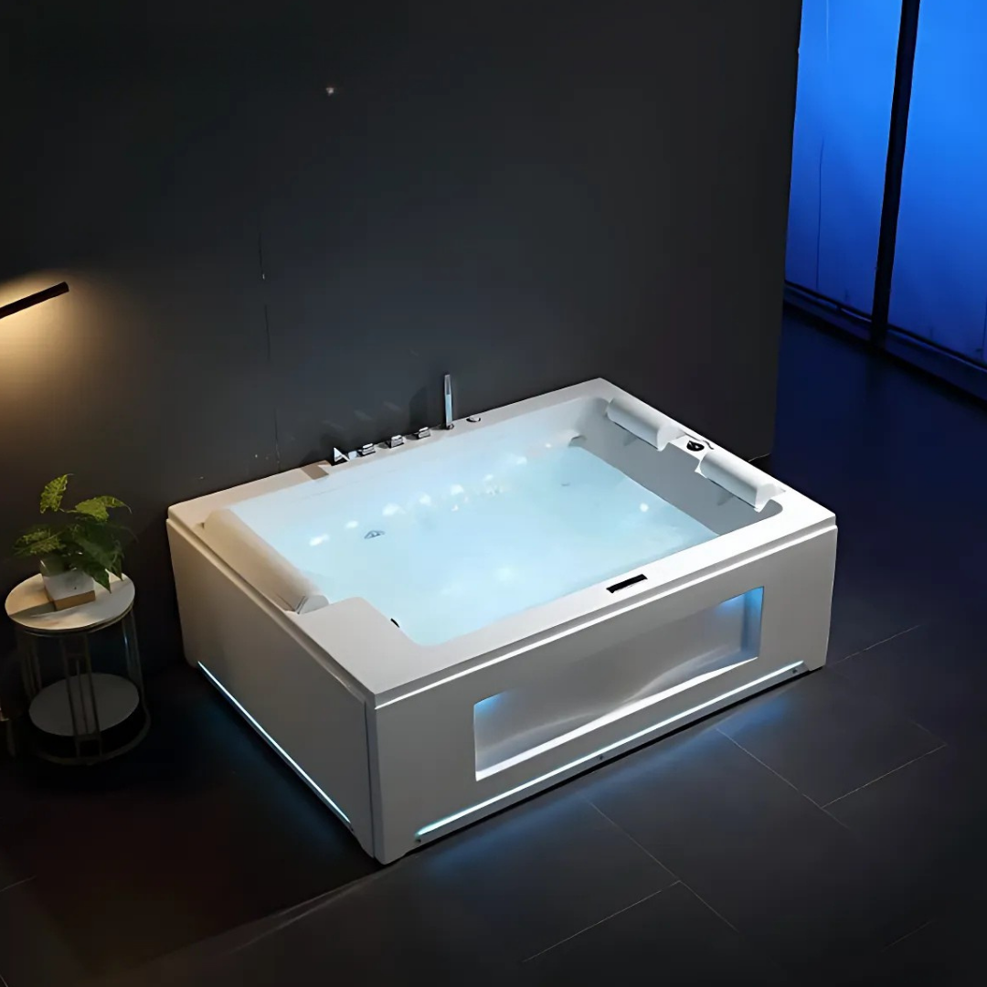 Opbouw Massagebad – Valencia – Glans Blanc – 190x142x65 cm