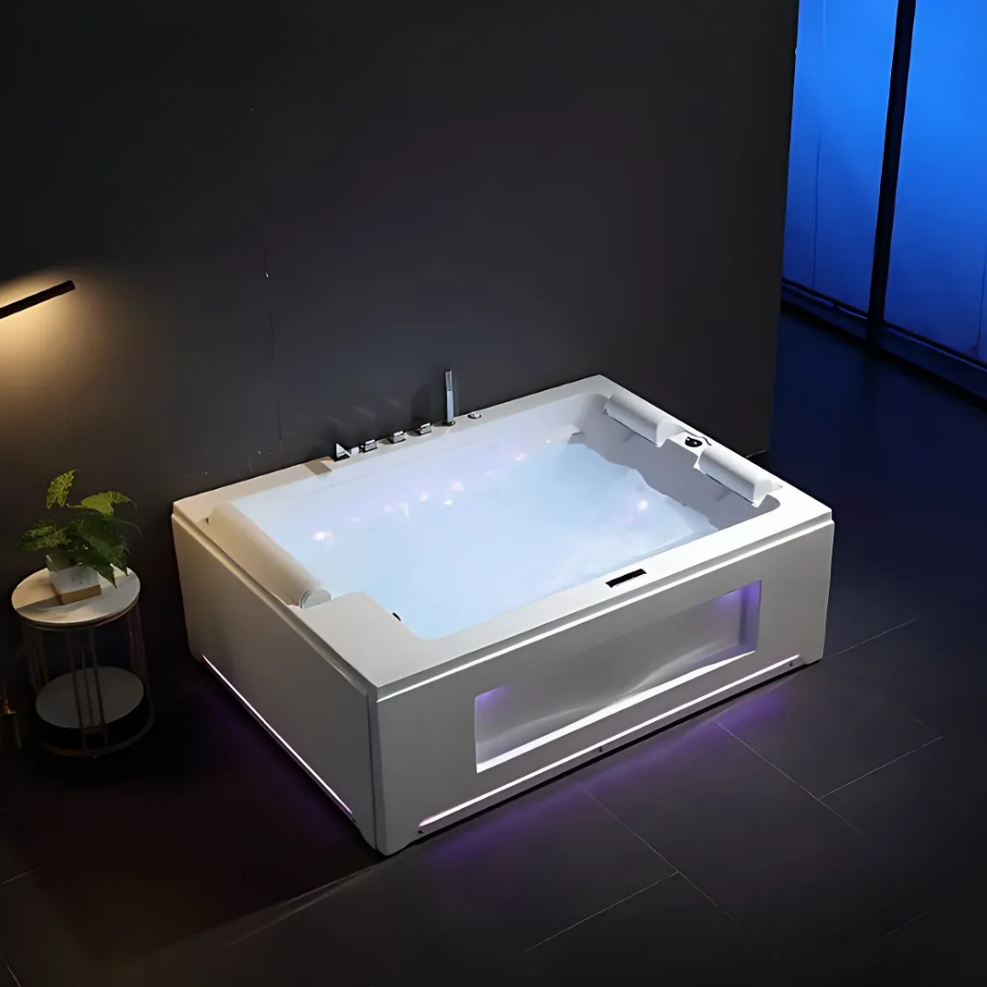 Opbouw Massagebad – Valencia – Glans Blanc – 190x142x65 cm
