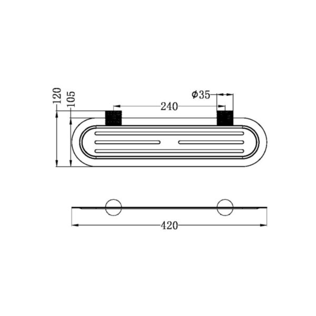 Doucheplank Valencia – Brushed nickel