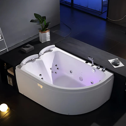 Hoekbad Massagebad – Florence – Glans Blanc – 170x120x64 cm