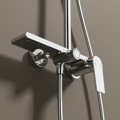 Robinet de baignoire indépendant Lisandro – Sortie d'eau en cascade – Nickel brossé