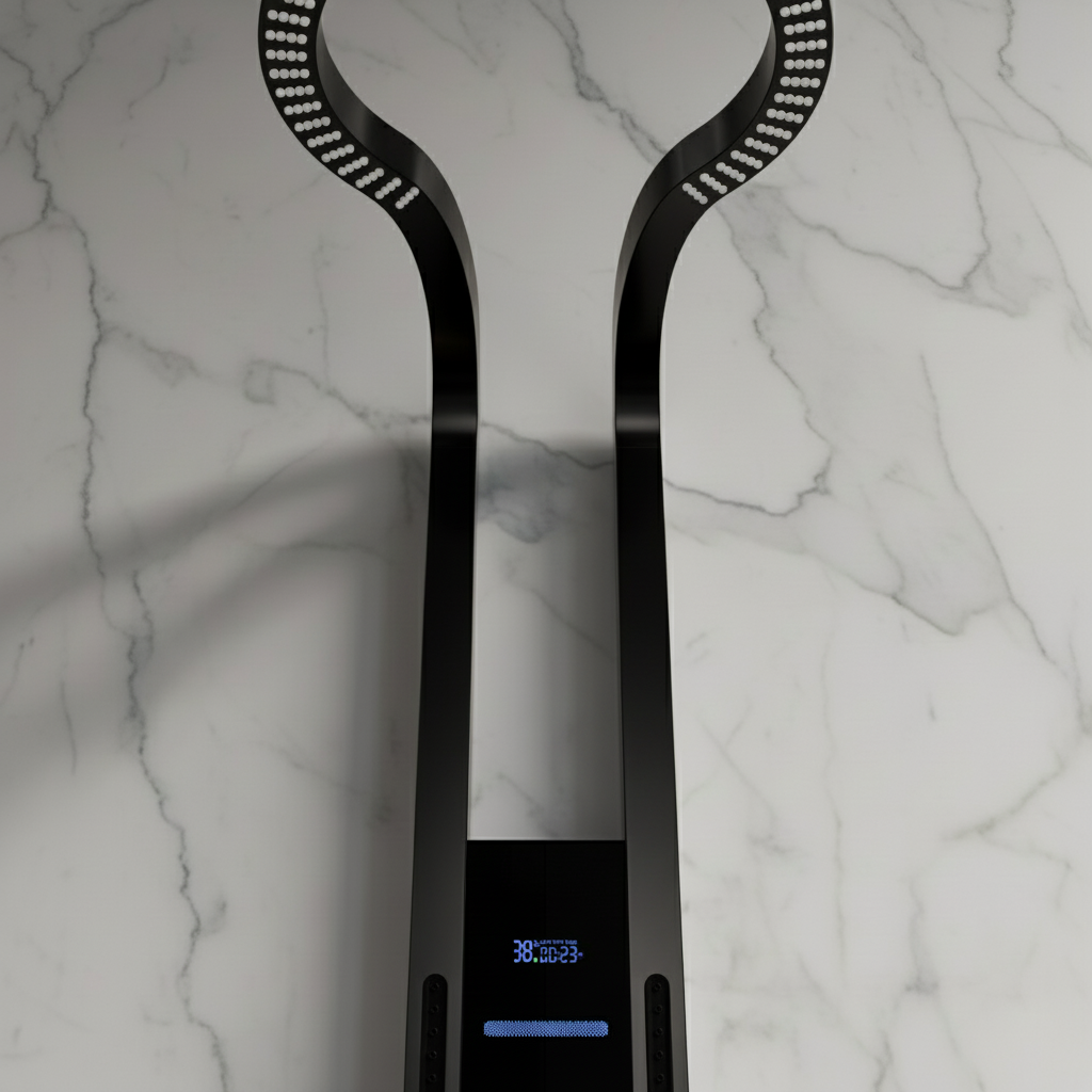 Thermostatisch Douchepaneel Marcelo – Digitale Display - Matte black - 182 × 40 × 52 cm