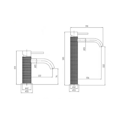 Robinet de lavabo haut Angelica - Noir mat