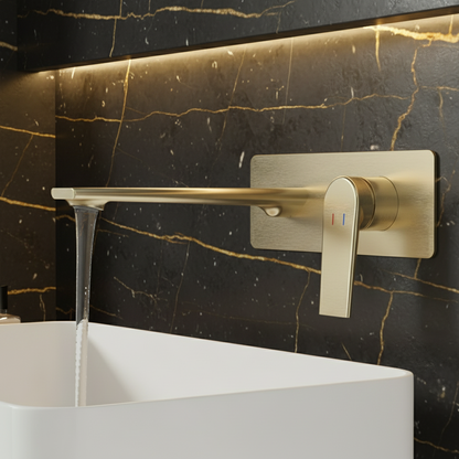 Inbouw wastafelkraan Diego  – Brushed gold - 22,5 × 11 × 20 cm