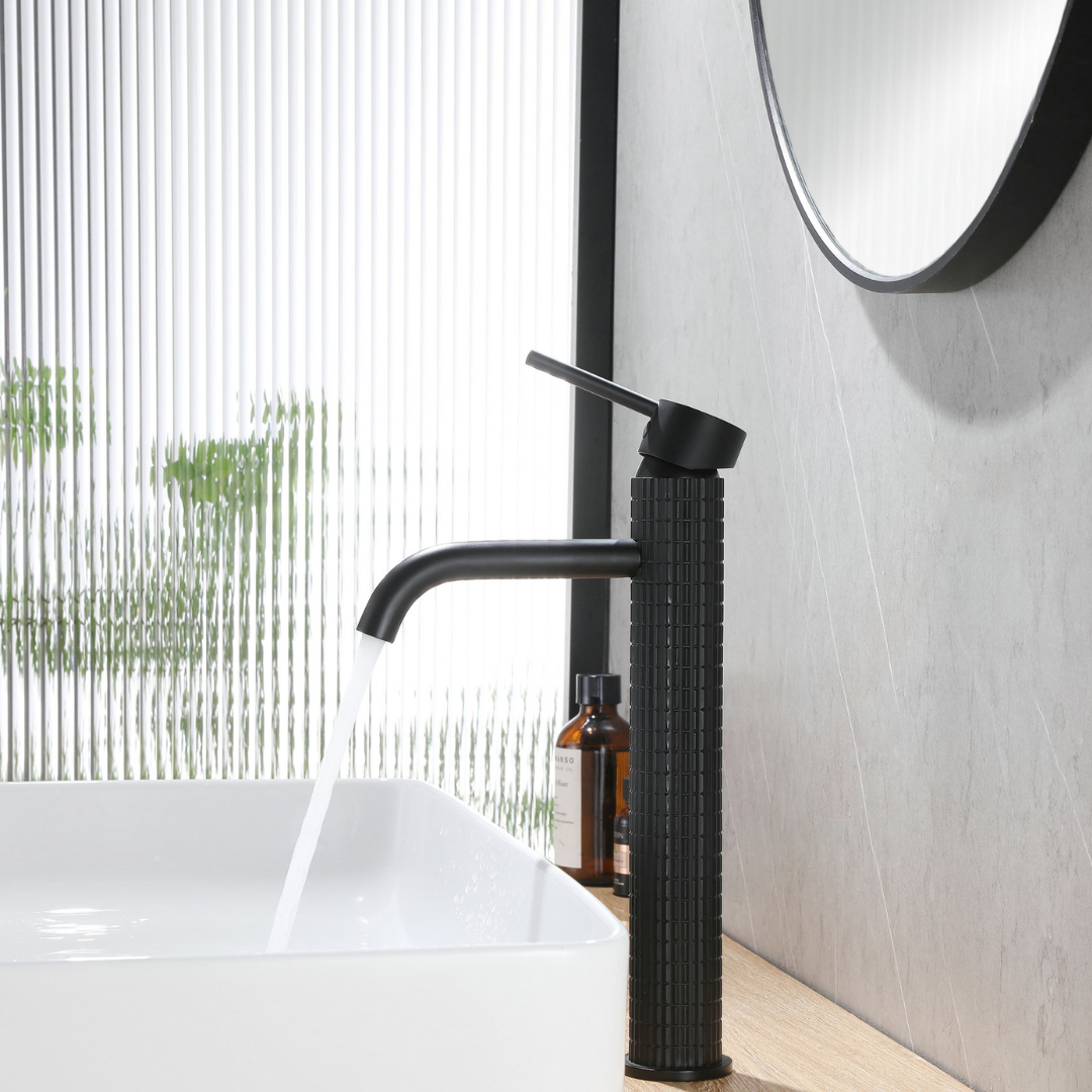 Robinet de lavabo haut Angelica - Noir mat