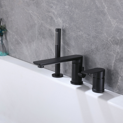 Robinet de baignoire indépendant Lisandro – Sortie d'eau en cascade – Nickel brossé