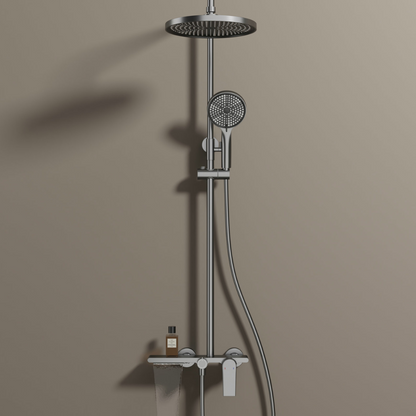 Robinet de baignoire indépendant Lisandro – Sortie d'eau en cascade – Nickel brossé
