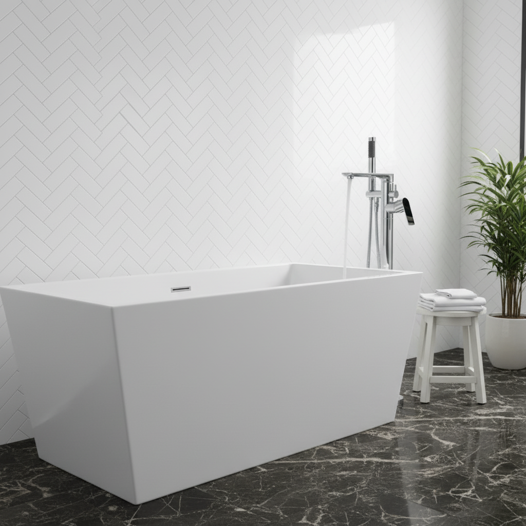 Vrijstaande badkraan Emilia - Chrome - 88 × 22 × 16 cm