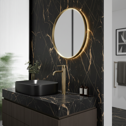 Hoge wastafelkraan Angelica - Brushed gold - 30,5 × 5,5 × 19 cm