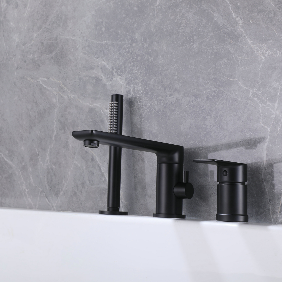 Robinet de baignoire indépendant Lisandro – Sortie d'eau en cascade – Nickel brossé
