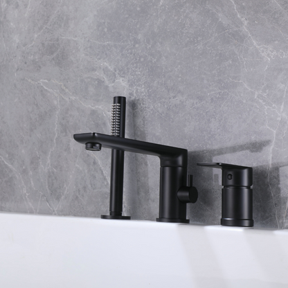 Robinet de baignoire indépendant Lisandro – Sortie d'eau en cascade – Nickel brossé