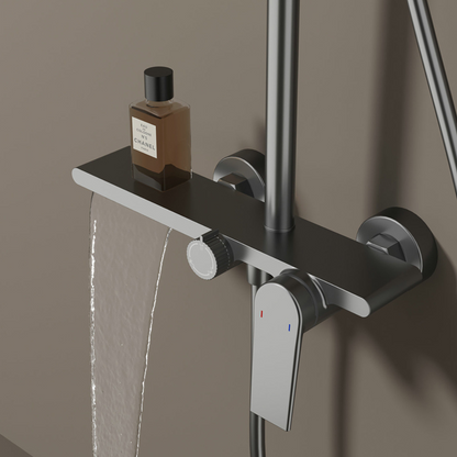Robinet de baignoire indépendant Lisandro – Sortie d'eau en cascade – Nickel brossé