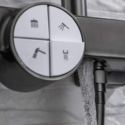 Thermostatische opbouw regendoucheset- Angelo - Gunmetal grey