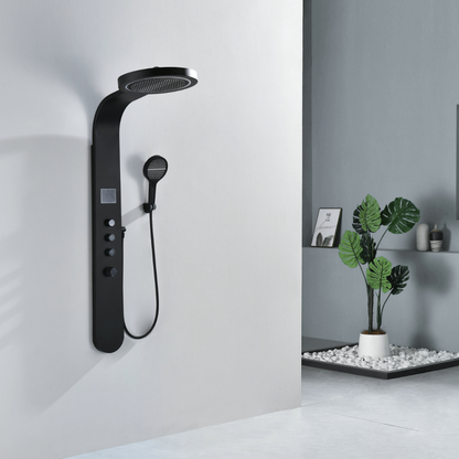 Robinet de baignoire indépendant Lisandro – Sortie d'eau en cascade – Nickel brossé