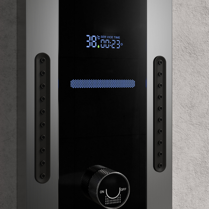 Panneau de douche thermostatique Marcelo – Affichage numérique - Noir mat