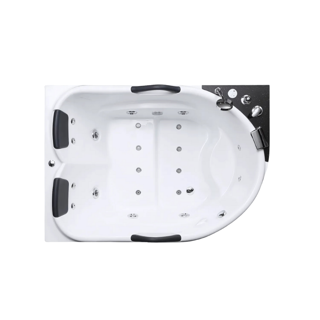 Hoekbad Massagebad – Oliver – Glans Blanc – 176x123x82 cm