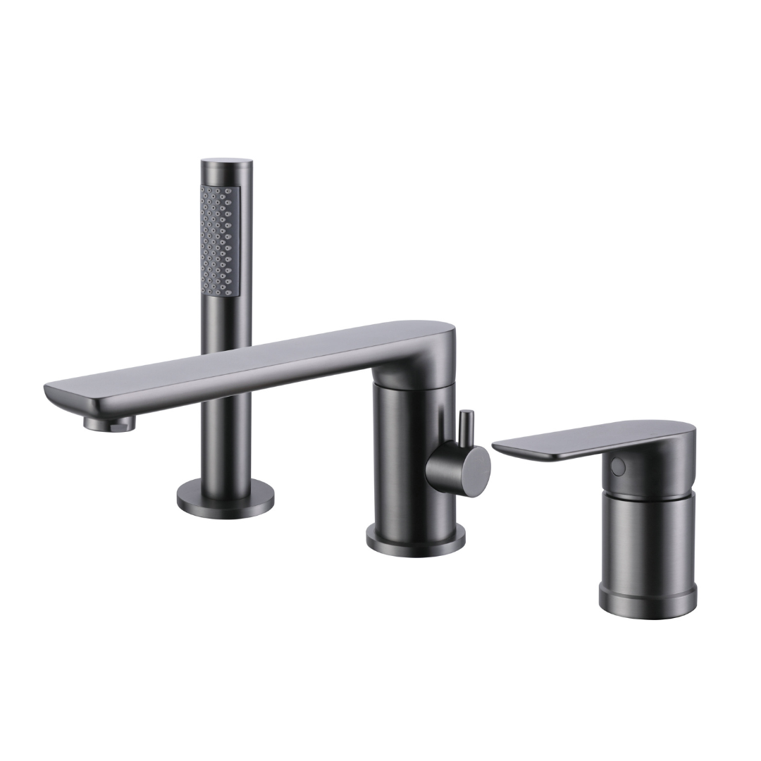Robinet de baignoire indépendant Lisandro – Sortie d'eau en cascade – Nickel brossé