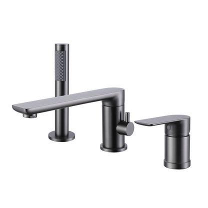 Robinet de baignoire indépendant Lisandro – Sortie d'eau en cascade – Nickel brossé