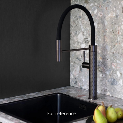 Robinet de cuisine semi-professionnel Angelica – Bec rétractable – Gris gunmetal