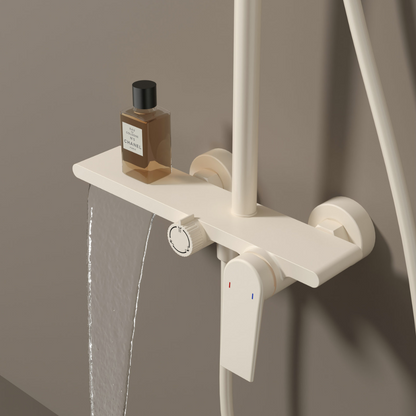 Robinet de baignoire indépendant Lisandro – Sortie d'eau en cascade – Nickel brossé