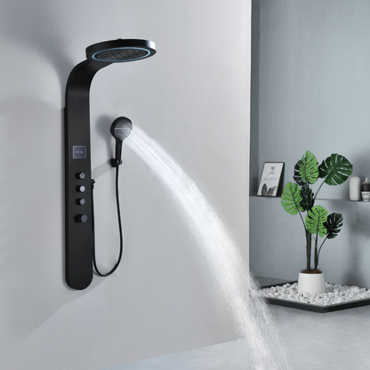 Robinet de baignoire indépendant Lisandro – Sortie d'eau en cascade – Nickel brossé