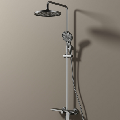Robinet de baignoire indépendant Lisandro – Sortie d'eau en cascade – Nickel brossé
