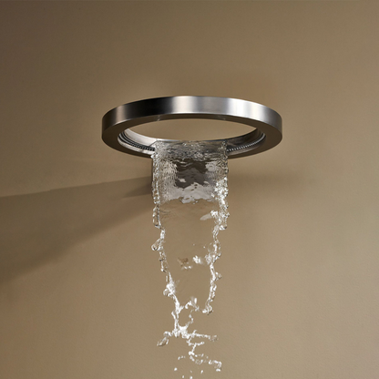 Ensemble de douche à effet pluie encastré thermostatique – Marino – Cascade & Douche à main – Régulation numérique – Gunmetal Grey
